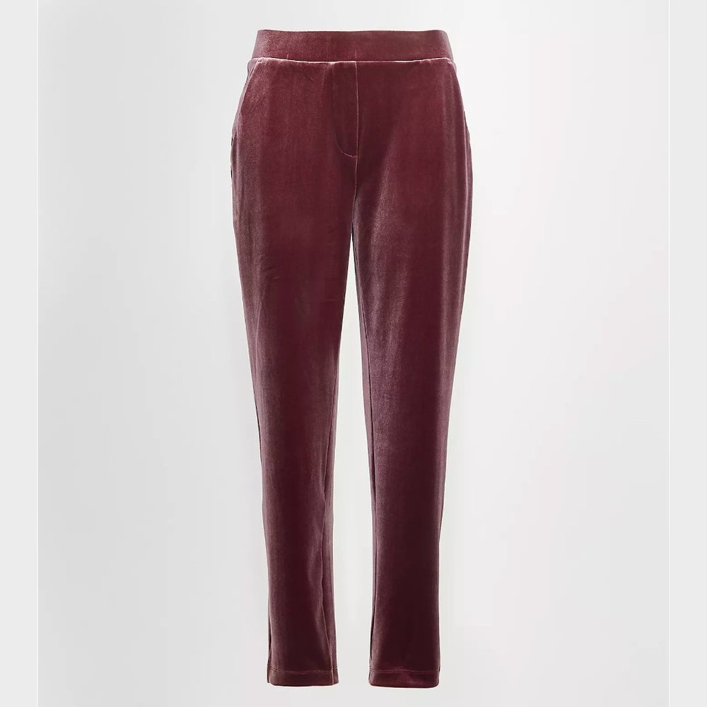 NWT LOFT Velvet Tapered Pull On Pants